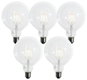 Set van 5 E27 3-staps dimbaar LED spiraal filament G125 4W 450 lm 2700K