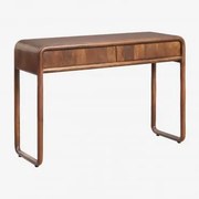 Mangohouten Halconsole 110x40 Cm Maupaul Donker Handvat Hout - Sklum