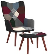 vidaXL Relaxstoel met voetenbank patchwork stof