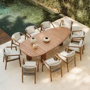 Ovale Tafelset 260x120 Cm In Acaciahout Ginara En 10 Tuinstoelen In Eucalyptus Aderyn Acacia Bruin - Sklum