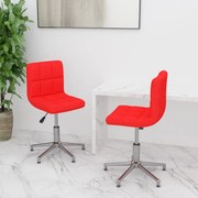 vidaXL Eetkamerstoelen draaibaar 2 st kunstleer rood