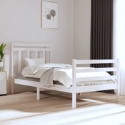 vidaXL Bedframe massief hout wit 75x190 cm 2FT6 Small Single