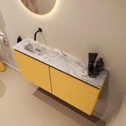 Mondiaz Ture DLux toiletmeubel 100cm ocher met wastafel glace links zonder kraangat