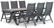 Tuinset 6 personen 245 cm Aluminium/Textileen /Aluminium/textileen Grijs Presto Lucardo/Crossley