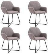 vidaXL Eetkamerstoelen 4 st stof taupe