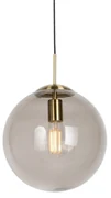 Moderne hanglamp messing met smoke glas 30 cm - Ball Modern, Retro E27 rond Binnenverlichting Lamp