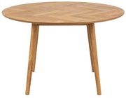 Ronde Tafel Met Een Vissengraatpatroon - 120 X 120cm.