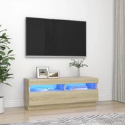 vidaXL Tv-meubel met LED-verlichting 100x35x40 cm sonoma eikenkleurig