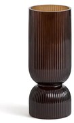 Vaas in geribbeld glas H26 cm, Valira