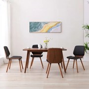 vidaXL Eetkamerstoelen 4 st kunstleer zwart