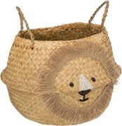 Atmosphera Kids opbergmand - Leeuw - Diameter 35 cm - Rieten opbergtas