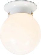 Retro plafondlamp wit opaal glas - Scoop
