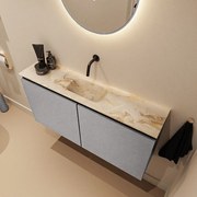 Mondiaz Ture DLux toiletmeubel 100cm plata met wastafel frappe midden zonder kraangat