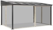 Aluminium terrasoverkapping 4 x 6 m Tarragona met muggengaas Garden Point beige