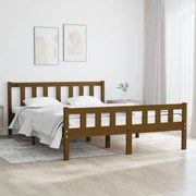 vidaXL Bedframe massief hout honingbruin 120x190 cm 4FT Small Double