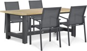 Tuinset 4 personen 200 cm Aluminium Grijs Lifestyle Garden Furniture Timo/San
