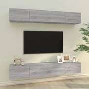 vidaXL Tv-wandmeubels 4 st 100x30x30 cm grijs sonoma eikenkleurig