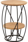 Goossens Salontafel Bellis rond, hout eiken blank, stijlvol landelijk, 39 x 60 x 39 cm