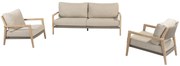 Julia stoel bank loungeset 3 delig brushed teak 4 Seasons Outdoor