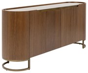 Kare Design Giorgio Ovaal Dressoir Walnoot En Messing - 180x42x80cm.