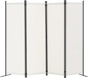 VEVOR Room Divider Scheidingswand 4-delig scherm Vouwscherm voor kantoor Slaapkamer Eetkamer Studeerkamer Balkon Vrijstaande kamerverdeler (228 x 45 x 172,5 cm), Wit
