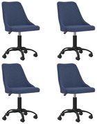 vidaXL Eetkamerstoelen draaibaar 4 st stof blauw