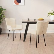 vidaXL Eetkamerstoelen 2 st fluweel crèmekleurig