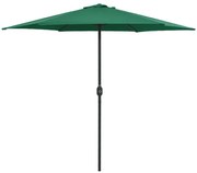 vidaXL Parasol met aluminium paal 270x246 cm groen