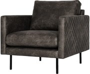 Fauteuil - Daisy - met doorgestikte armleuning - leer Colorado antraciet 01