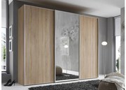 Goossens Kledingkast Big Choice Type 01 163, Slaapkamerkast 249 cm breed, 222 cm hoog, 2 schuifdeuren en 1 glas schuifdeur midden