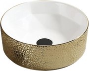 Mexen Clarisa opbouw waskom 41 x 41 cm, wit/goud - 22074153