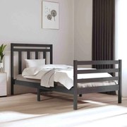 vidaXL Bedframe massief hout grijs 90x200 cm