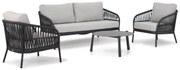 Stoel en Bank Loungeset 5 personen Aluminium/rope Grijs Coco Puerto/Rimini
