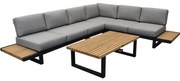 Ravenna platform hoek loungeset 5 delig antraciet aluminium