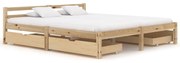 vidaXL Bedframe met 4 lades massief grenenhout 180x200 cm