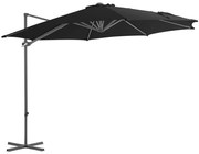 vidaXL Zweefparasol met stalen paal 300 cm zwart