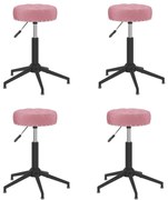 vidaXL Eetkamerstoelen draaibaar 4 st fluweel roze