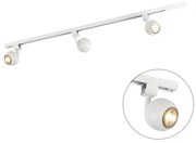 Modern railsysteem met 3 Spot / Opbouwspot / Plafondspots wit 1-fase - Iconic Gissi Modern GU10 Binnenverlichting Lamp