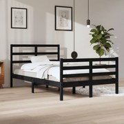 vidaXL Bedframe massief grenenhout zwart 120x200 cm