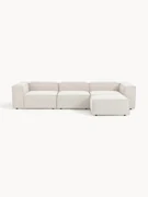 Modulaire bank Lennon (4-zits) uit bouclé met poef (links/rechts)