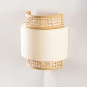 Satu Wandlamp Van Polyester En Riet Beige – Linnen - Sklum