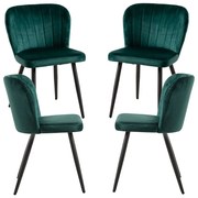 Pak 4 Fluwelen Luk Stoelen