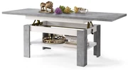 RIO Millenium Beton/Wit Mat - KOFFIETAFEL, UITSCHUIFBAAR MET HEFFUNCTIE VOOR HET TAFELBLAD