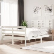 vidaXL Bedframe massief grenenhout wit 120x200 cm