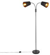 Moderne vloerlamp zwart 2-lichts - Carmen