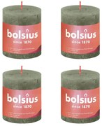 Bolsius Stompkaarsen Shine 4 st rustiek 80x68 mm fris olijfkleurig