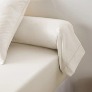 Effen bolstersloop in katoensatijn, Opale