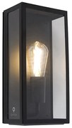 Industriële buiten wandlamp zwart IP44 met glas - Rotterdam
