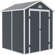Bergen kunststof gereedschapshuisje 1,9 x 1,9 m CoverTech antraciet