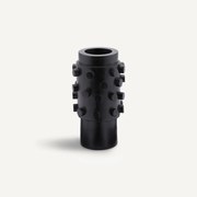 Vaas in gezwart mangohout, H28 cm, Daipur